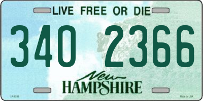 NH license plate 3402366