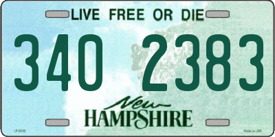 NH license plate 3402383