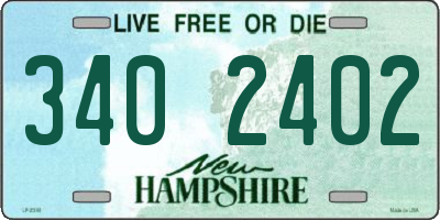 NH license plate 3402402