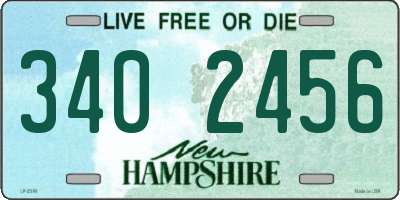 NH license plate 3402456