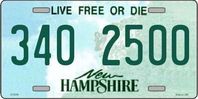 NH license plate 3402500