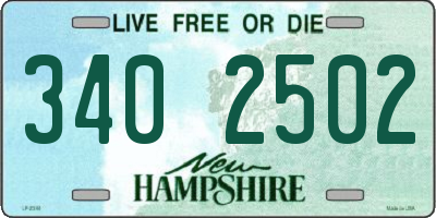 NH license plate 3402502