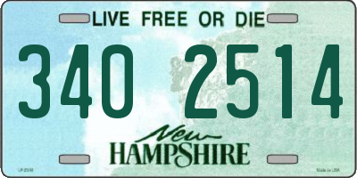 NH license plate 3402514