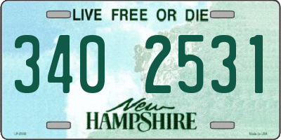 NH license plate 3402531