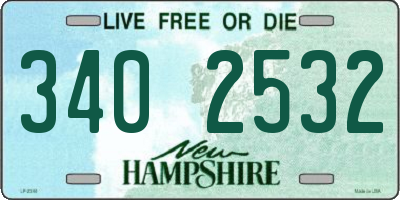 NH license plate 3402532