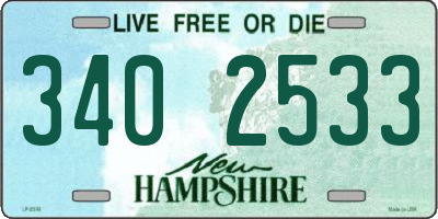 NH license plate 3402533