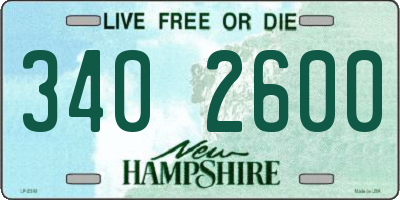 NH license plate 3402600