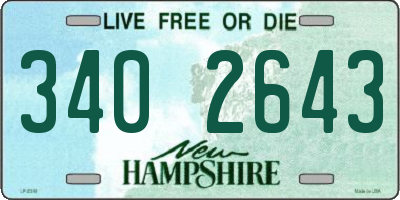 NH license plate 3402643