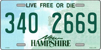 NH license plate 3402669