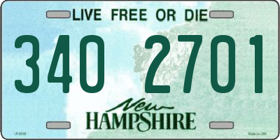 NH license plate 3402701