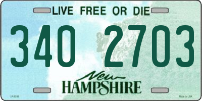 NH license plate 3402703
