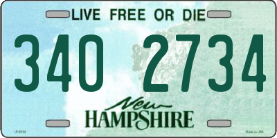 NH license plate 3402734