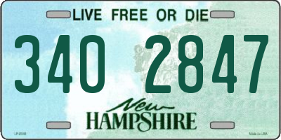 NH license plate 3402847