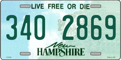 NH license plate 3402869