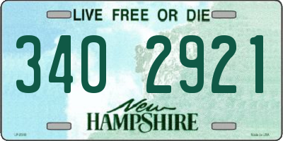 NH license plate 3402921