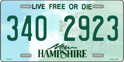 NH license plate 3402923
