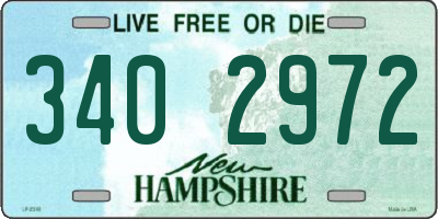 NH license plate 3402972