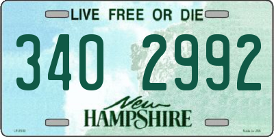 NH license plate 3402992