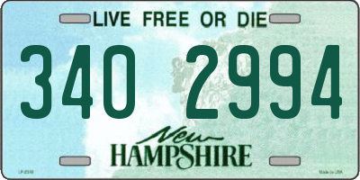 NH license plate 3402994