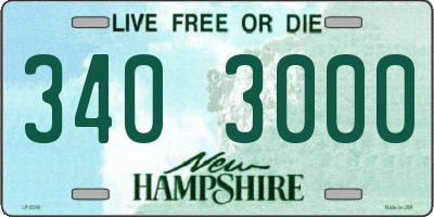 NH license plate 3403000