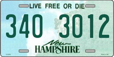 NH license plate 3403012
