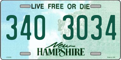NH license plate 3403034