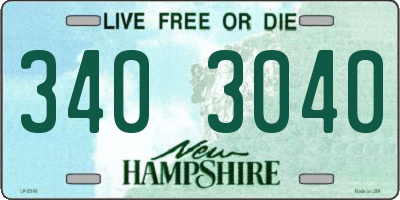 NH license plate 3403040