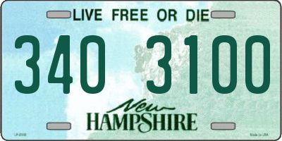 NH license plate 3403100