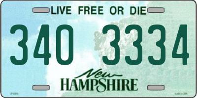 NH license plate 3403334