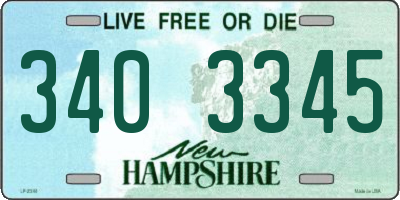 NH license plate 3403345