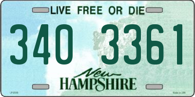 NH license plate 3403361