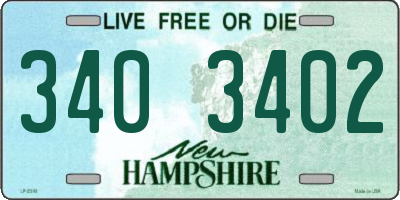 NH license plate 3403402