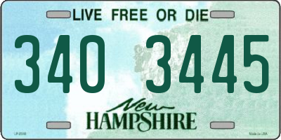 NH license plate 3403445