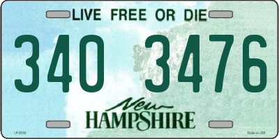 NH license plate 3403476