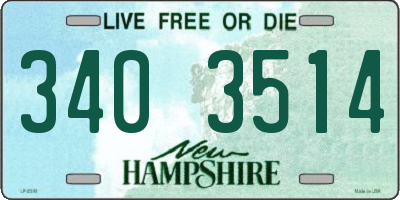 NH license plate 3403514