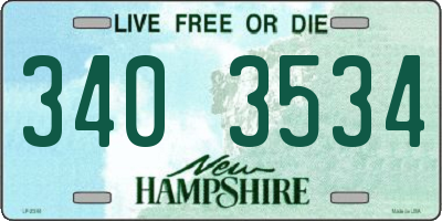 NH license plate 3403534
