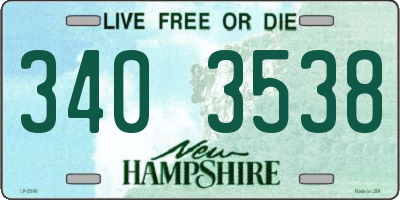 NH license plate 3403538
