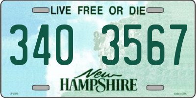 NH license plate 3403567