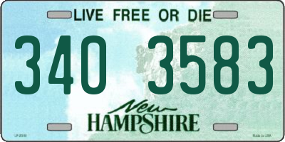 NH license plate 3403583