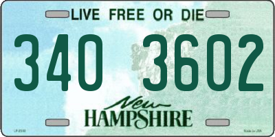 NH license plate 3403602
