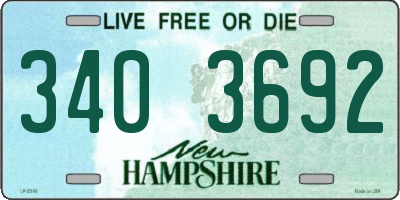 NH license plate 3403692