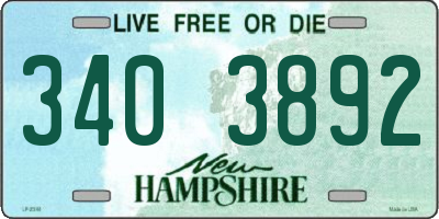NH license plate 3403892