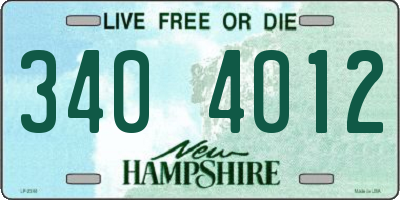 NH license plate 3404012