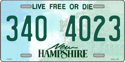 NH license plate 3404023