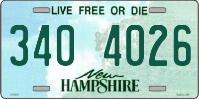 NH license plate 3404026