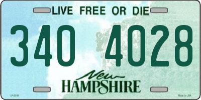 NH license plate 3404028