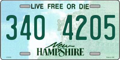 NH license plate 3404205