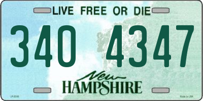 NH license plate 3404347