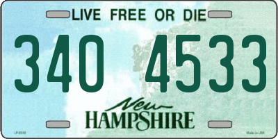 NH license plate 3404533