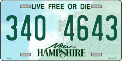 NH license plate 3404643
